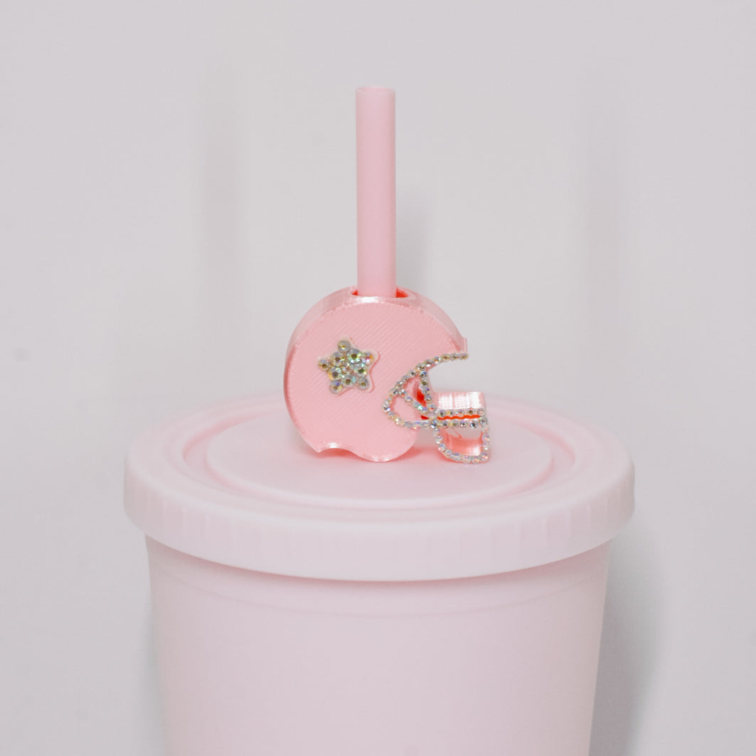 Football Helmet Straw Charm