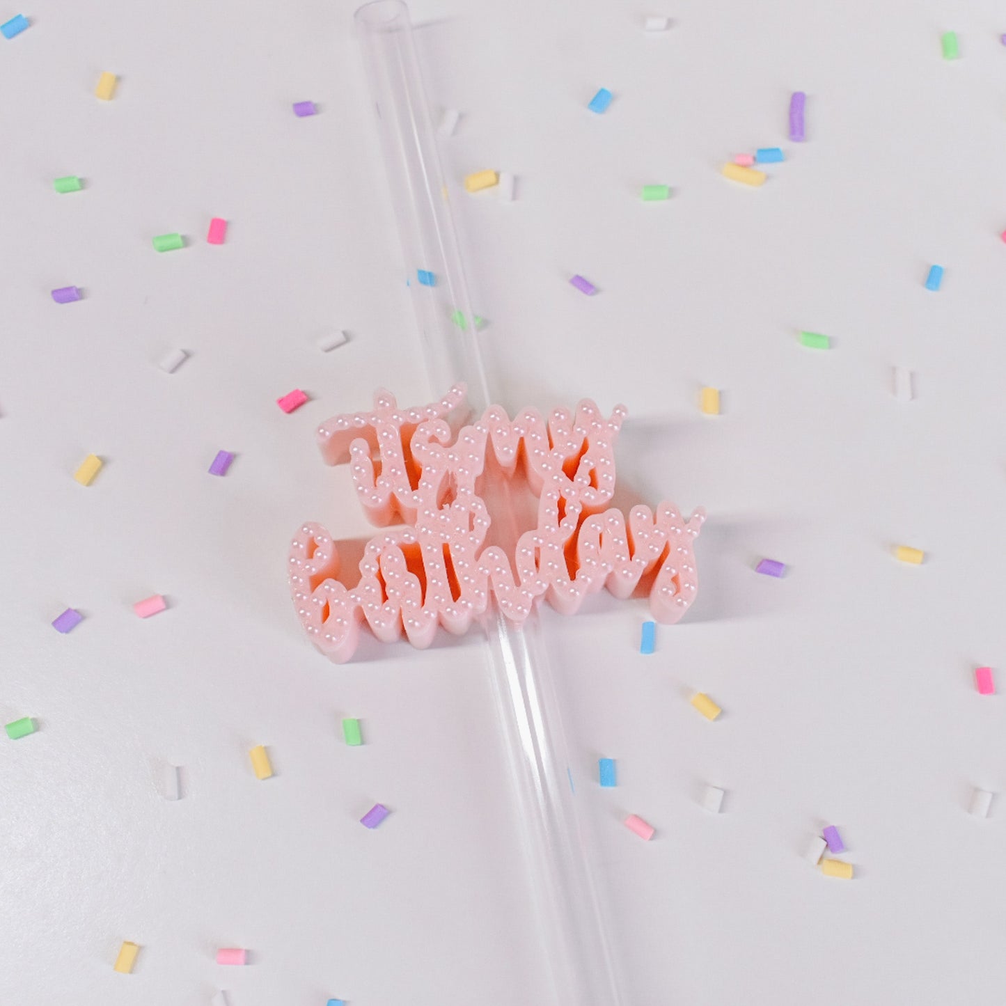 It's My Birthday Straw Charm
