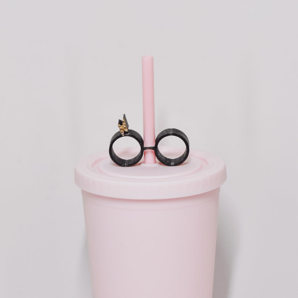 Wizard Glasses Straw Charm