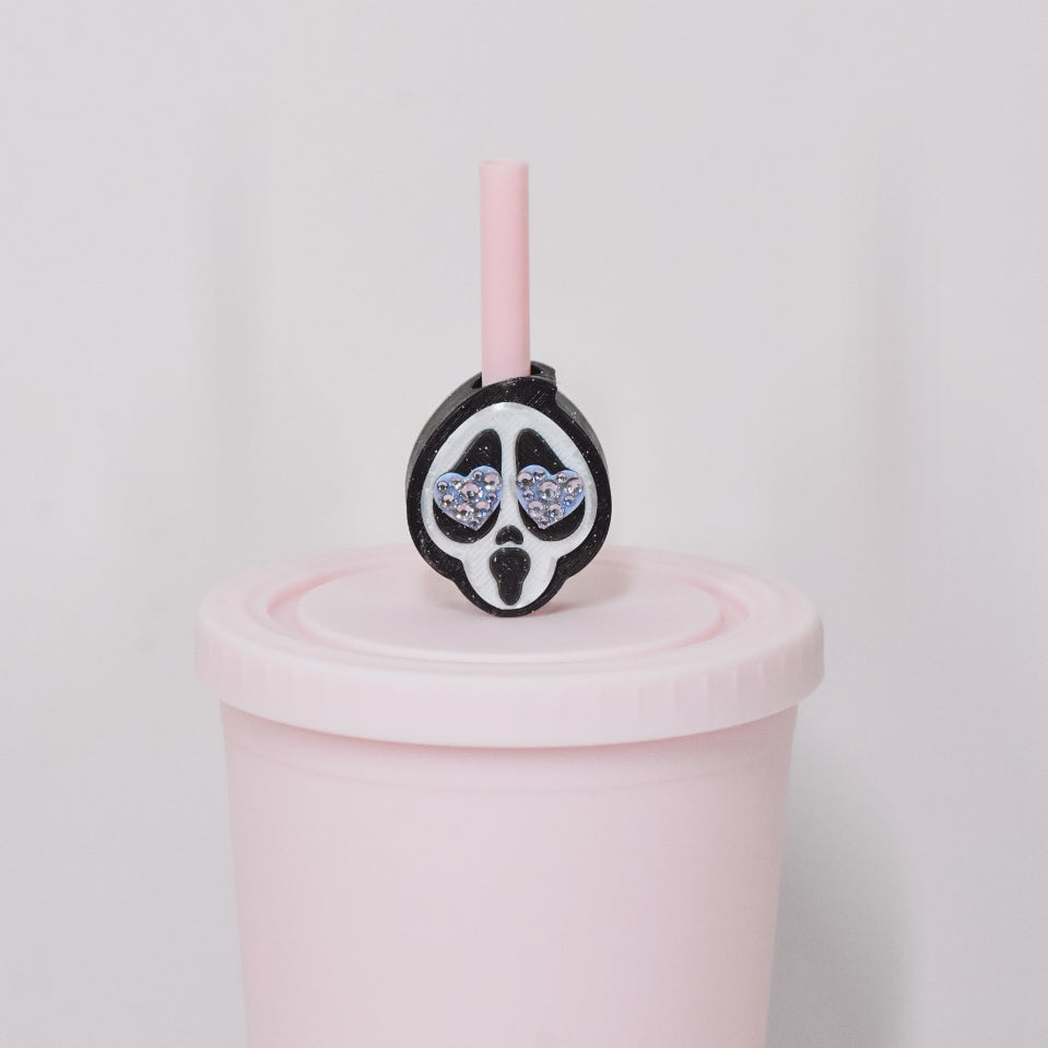 Heart Eye Ghost Straw Charm