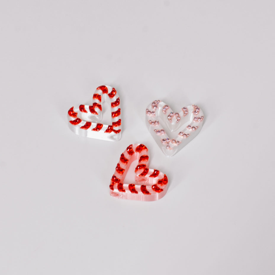 Candy Cane Heart Straw Charm