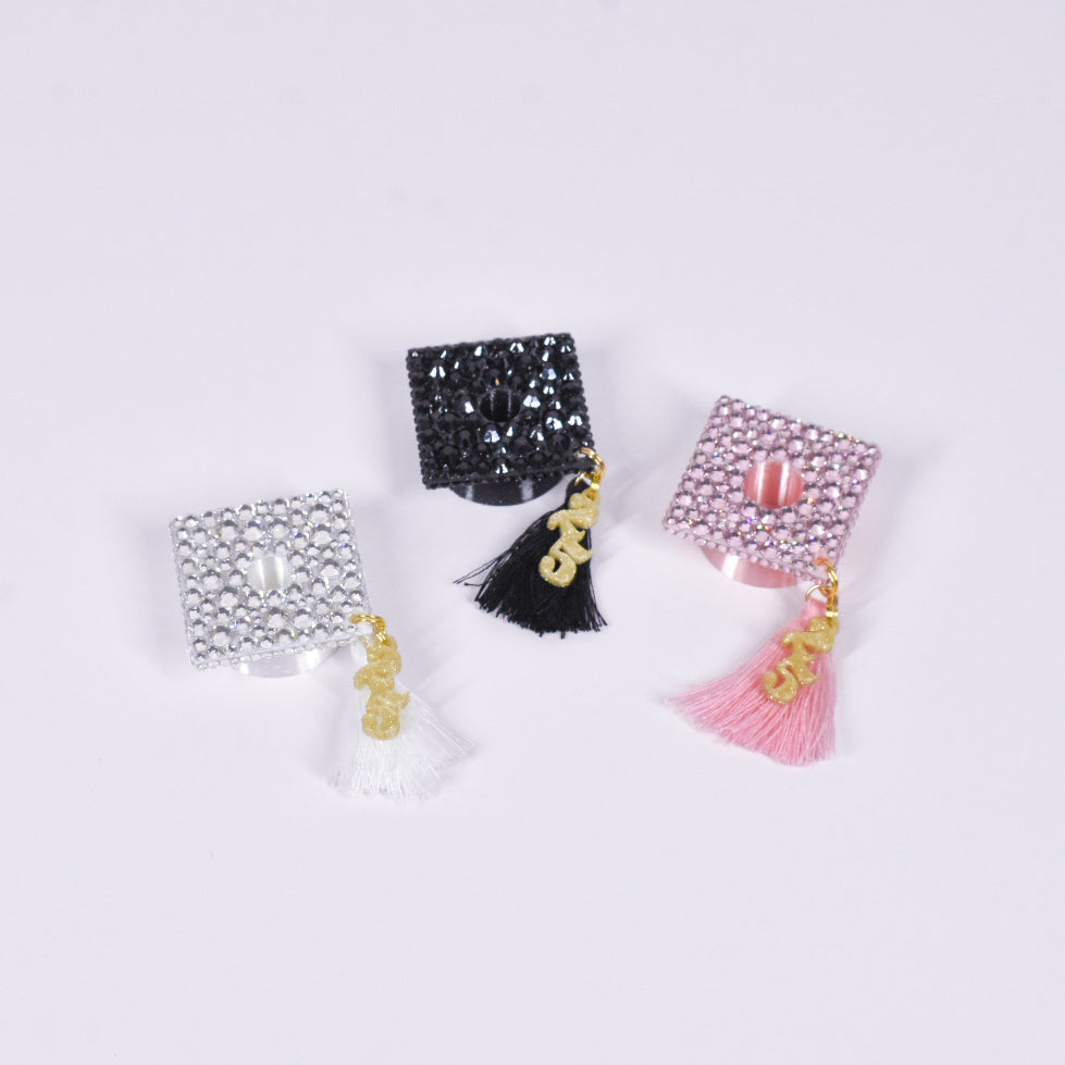 Grad Cap Straw Charm