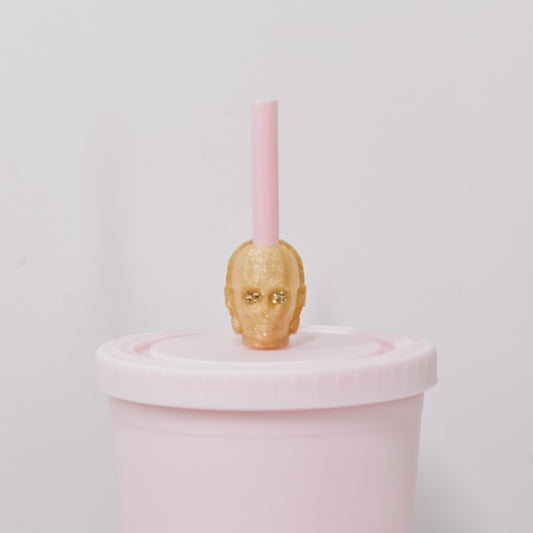 Gold Droid Straw Charm
