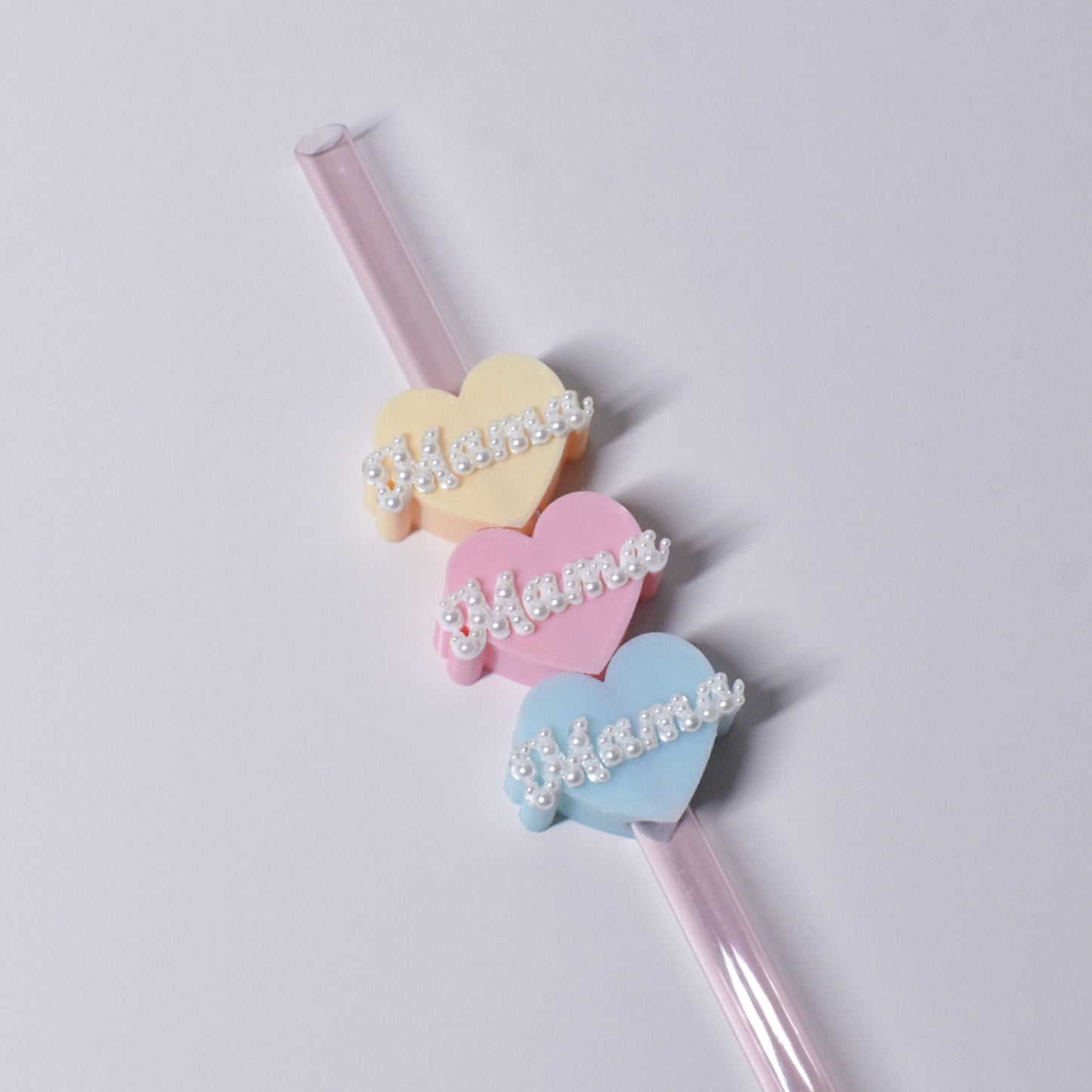Mama Heart Straw Charm