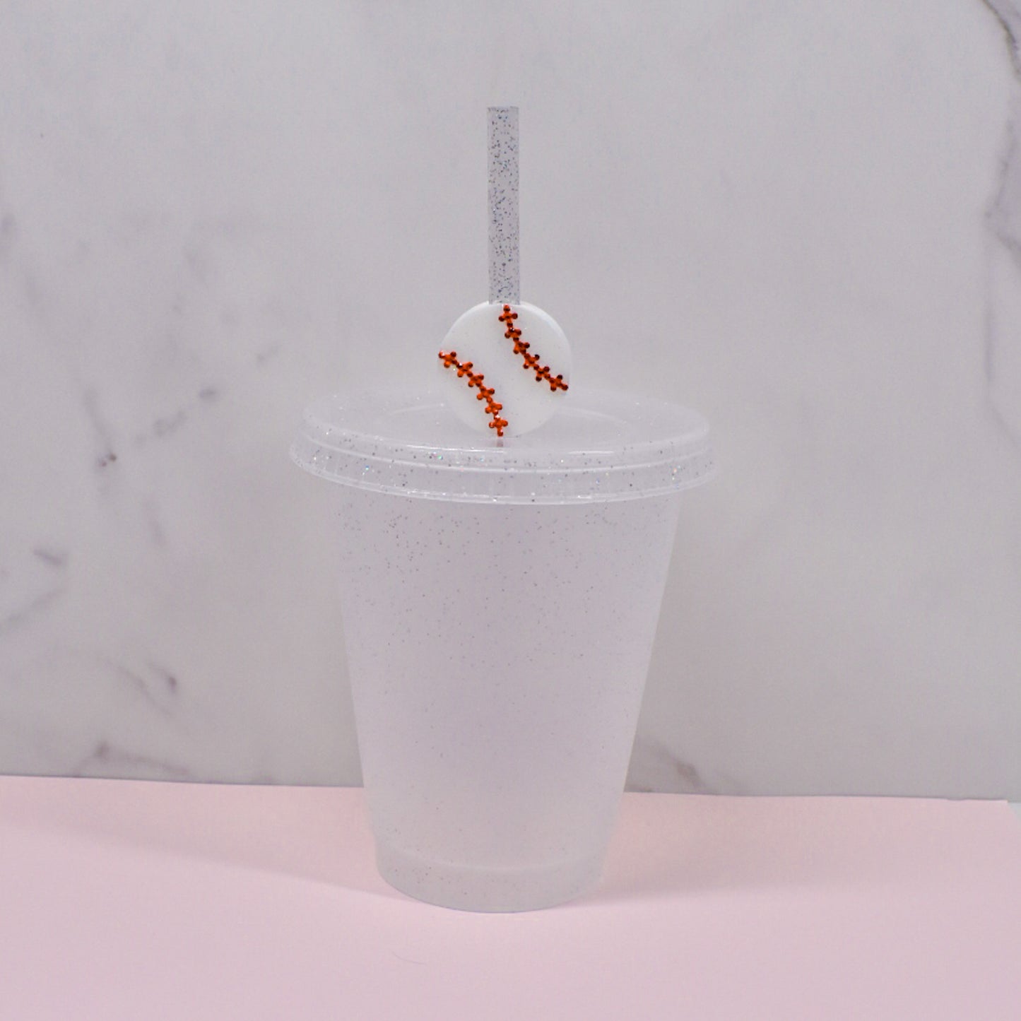 Baseball Straw Charm