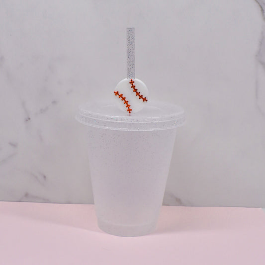 Baseball Straw Charm