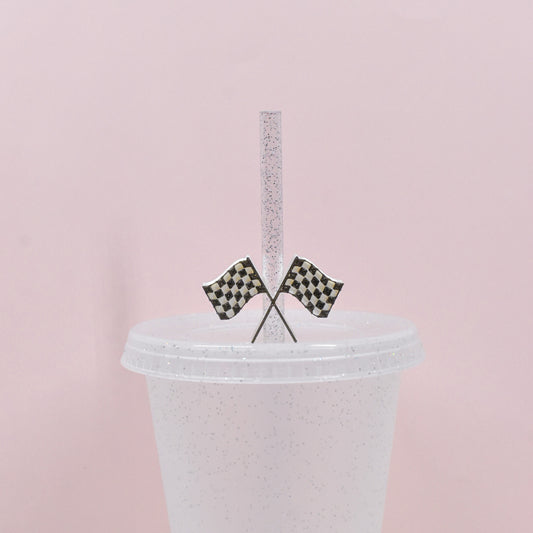 Race Flags Straw Charm