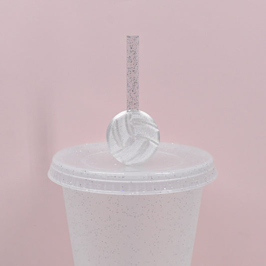 Volleyball Straw Charm