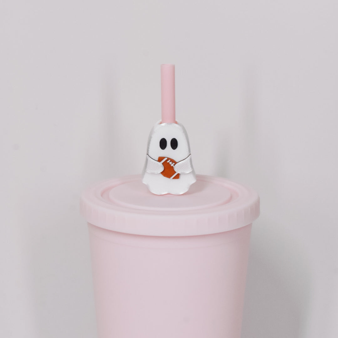 Football Ghostie Straw Charm