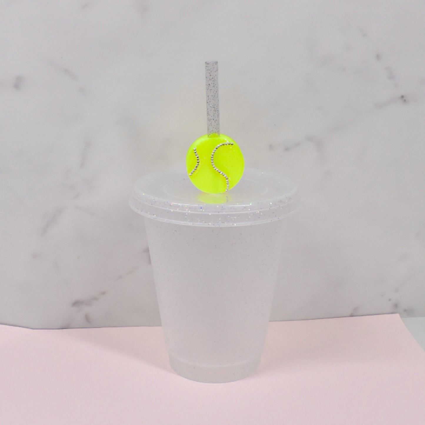 Tennis Ball Straw Charm