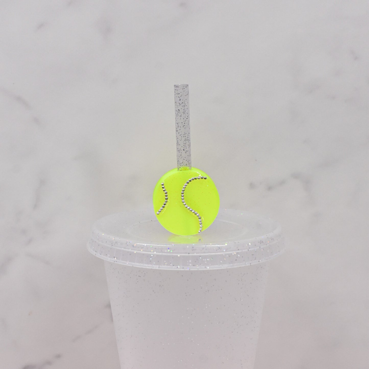 Tennis Ball Straw Charm