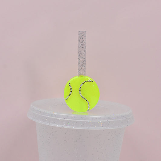 Tennis Ball Straw Charm