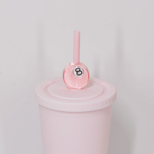 8 Ball Straw Charm
