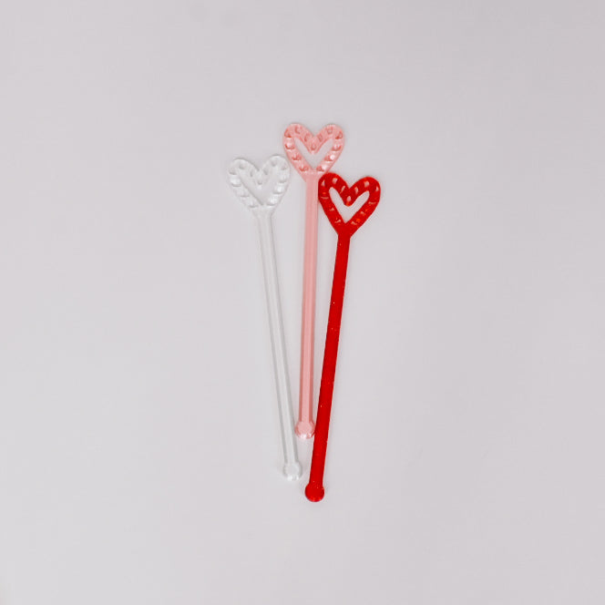 Candy Cane Heart Drink Stir