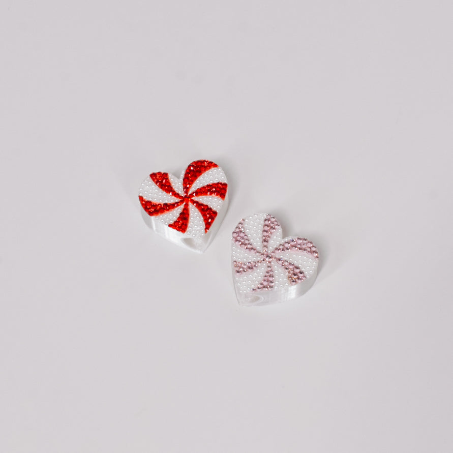 Peppermint Heart Straw Charm