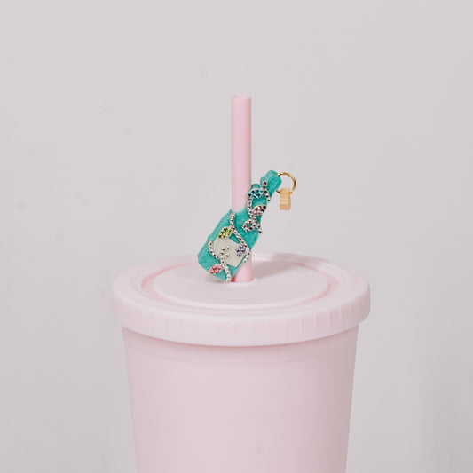 Holiday Wine Straw Charm