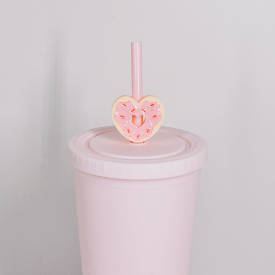 Heart Donut Straw Charm