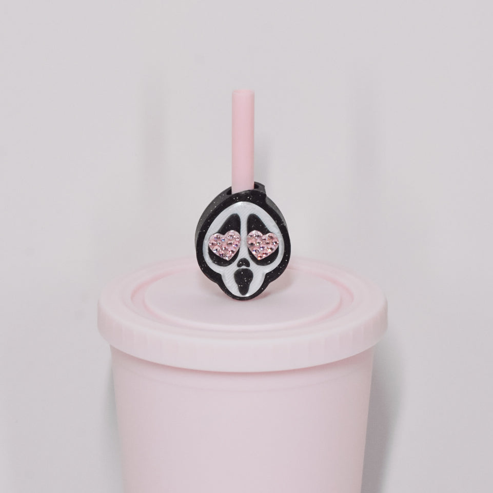 Heart Eye Ghost Straw Charm