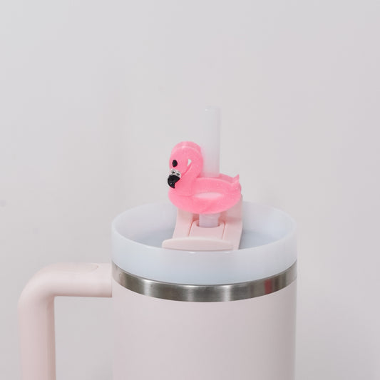 Flamingo Floatie Straw Charm