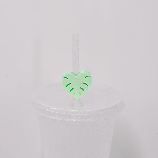 Monstera Straw Charm