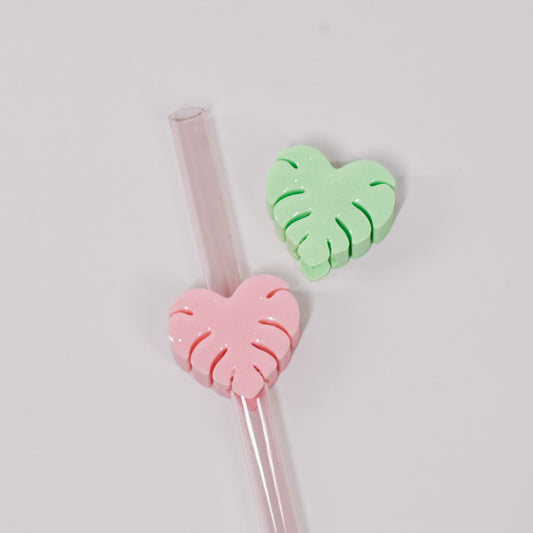 Monstera Straw Charm