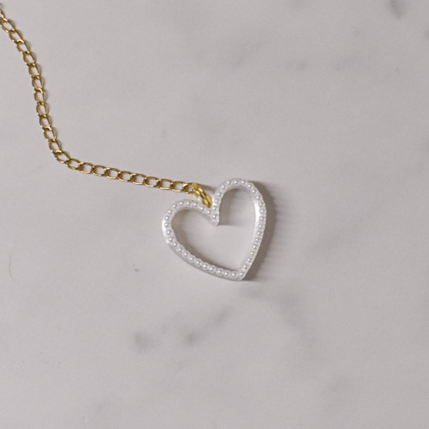 Pearly Heart Handle Charm