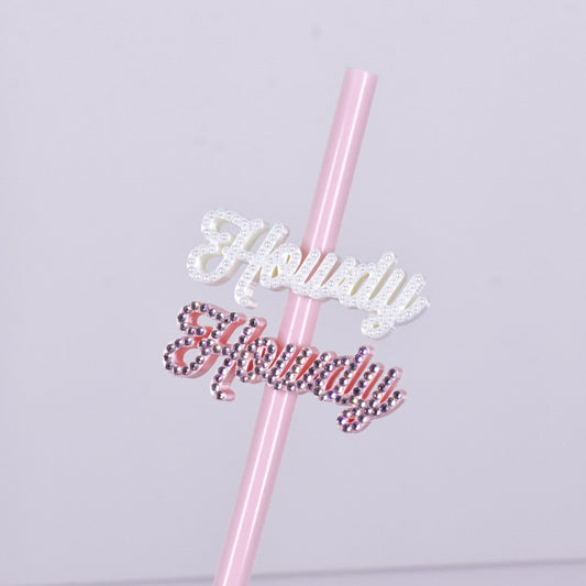 Howdy Straw Charm