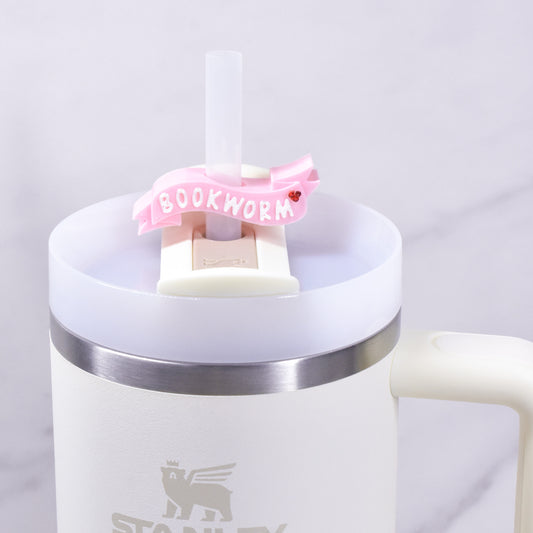 Bookworm Straw Charm