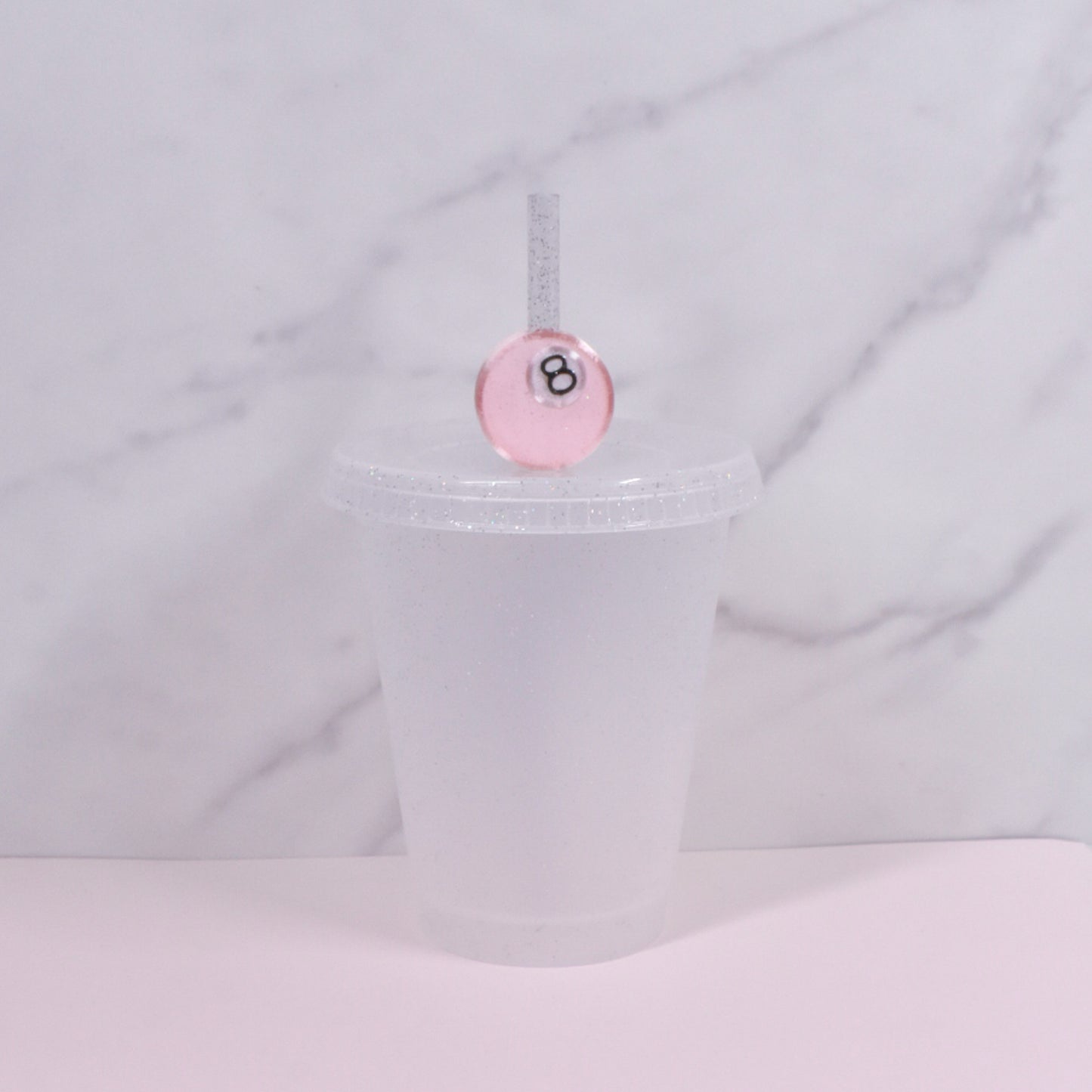 8 Ball Straw Charm