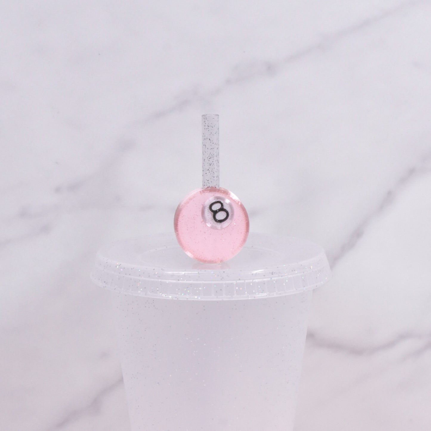 8 Ball Straw Charm