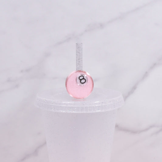 8 Ball Straw Charm