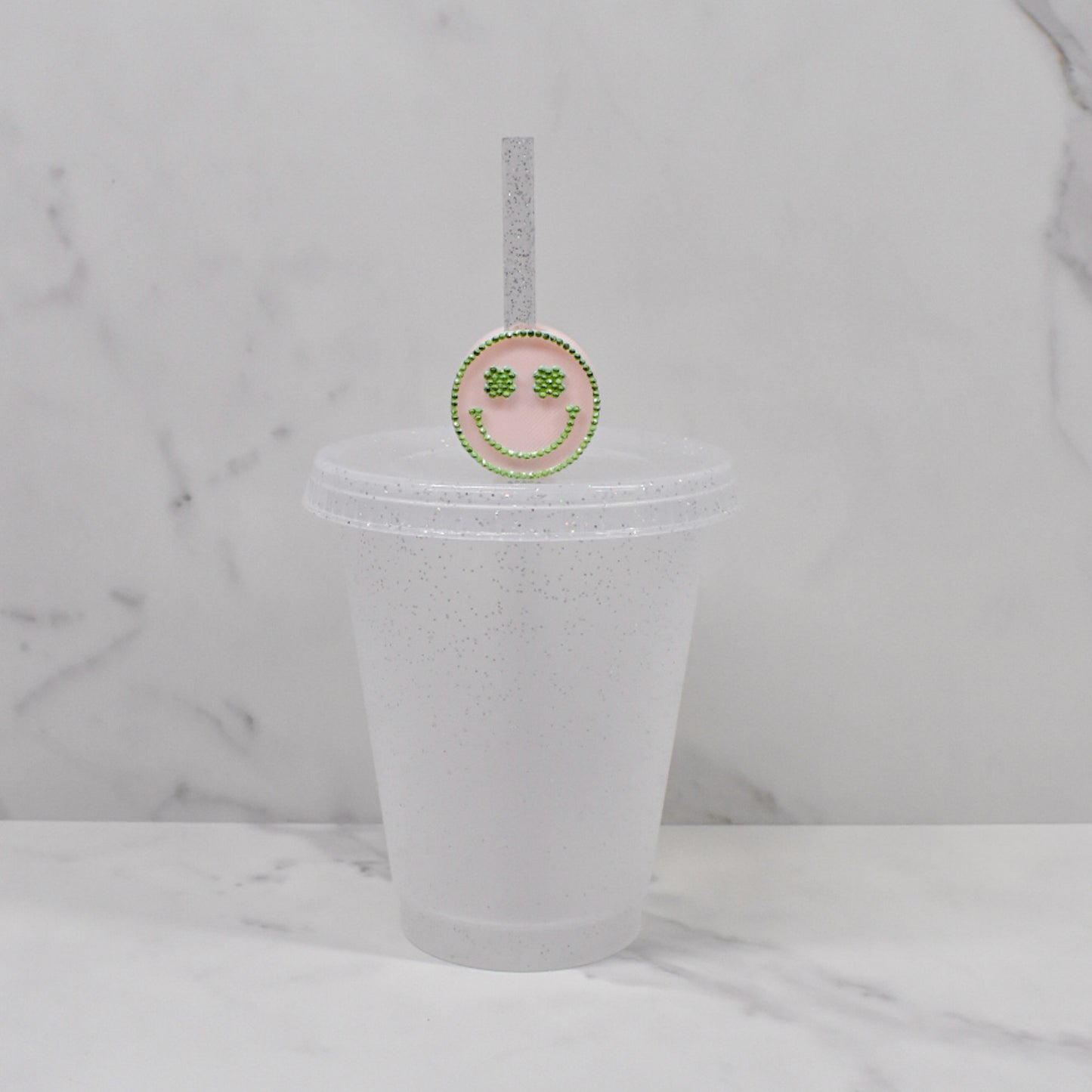 Clover Smiley Straw Charm