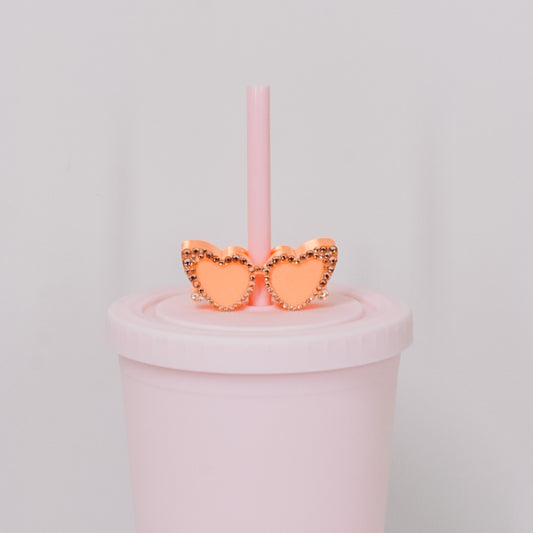 Heart Sunnies Straw Charm