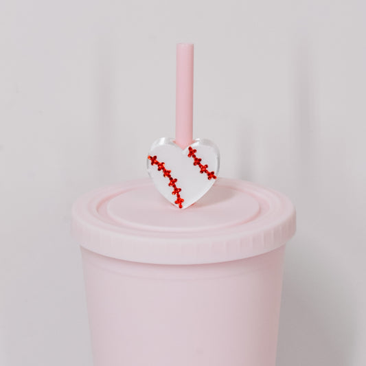 Baseball Straw Charm
