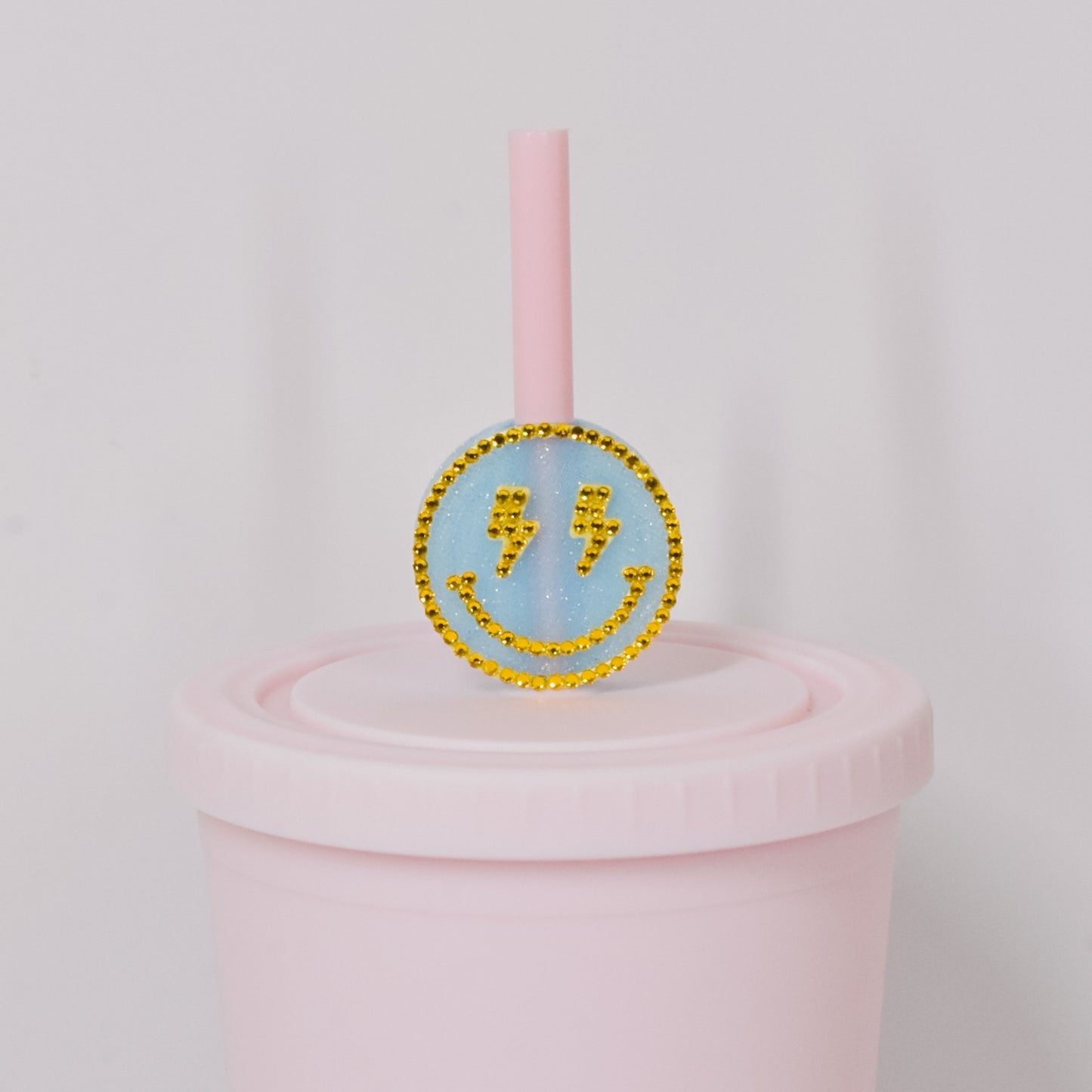 Bolt Eyes Smiley Straw Charm