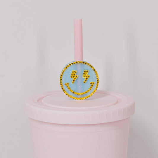 Bolt Eyes Smiley Straw Charm