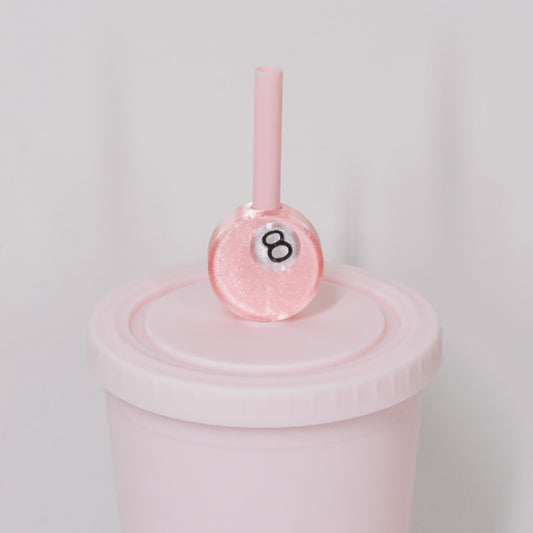8 Ball Straw Charm