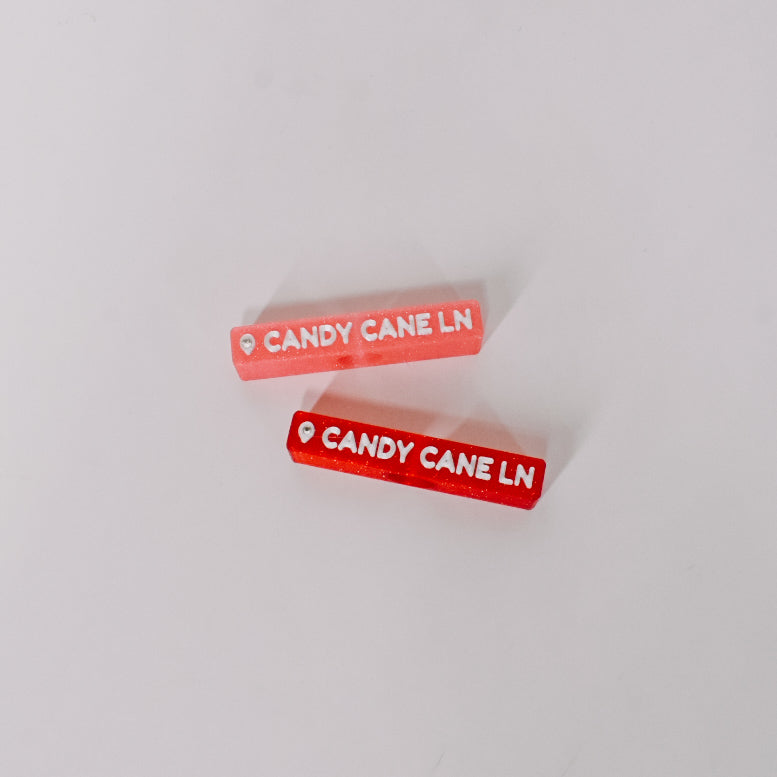 Candy Cane Ln Straw Charm