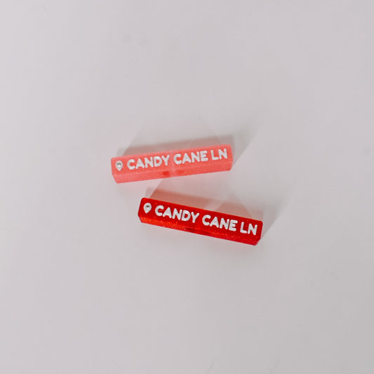 Candy Cane Ln Straw Charm