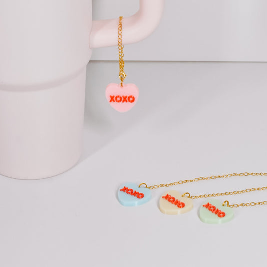 XO Heart Handle Charm