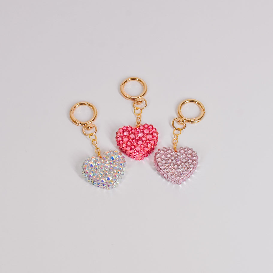Crystal Heart Bag Charm