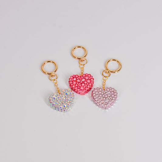 Crystal Heart Bag Charm