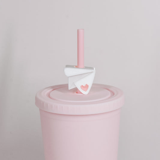 Paper Plane Straw Charm