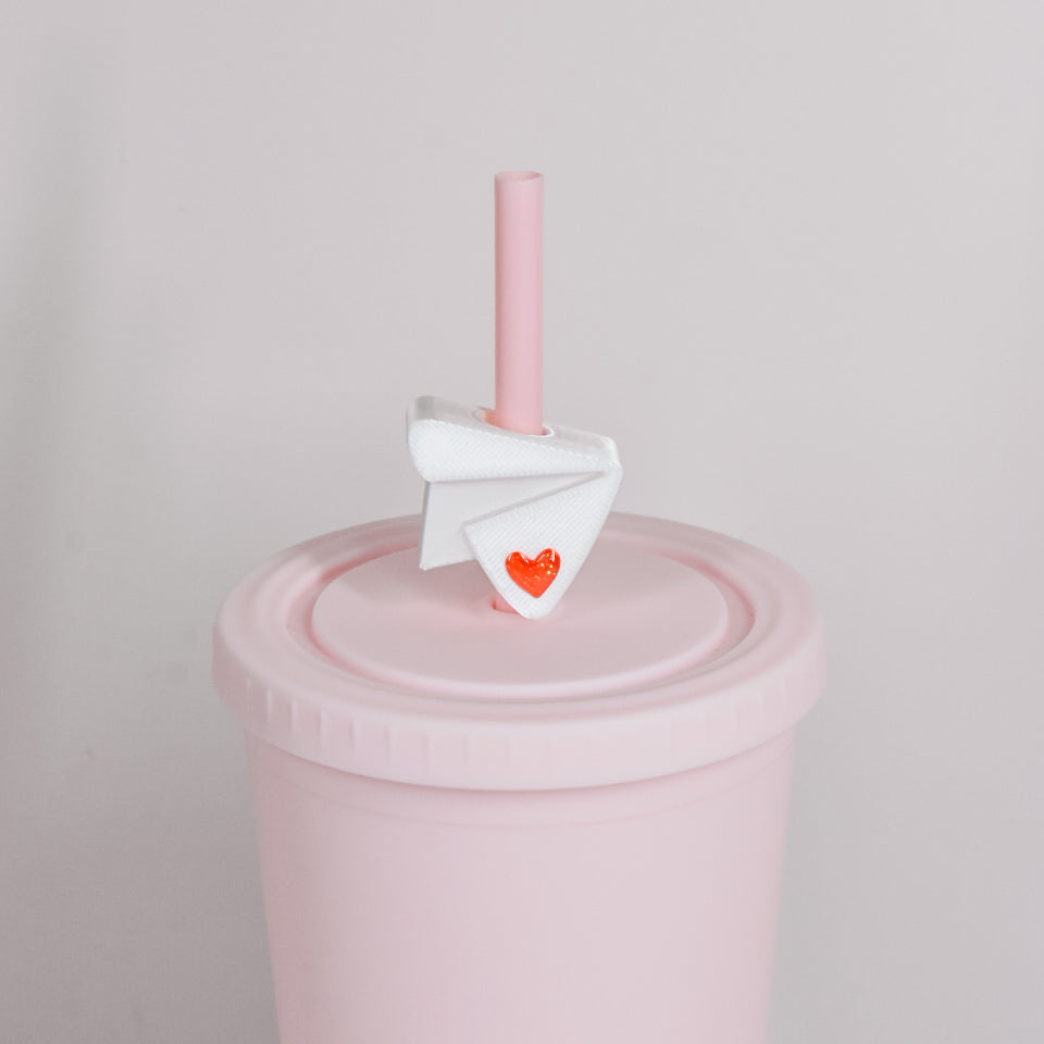 Paper Plane Straw Charm
