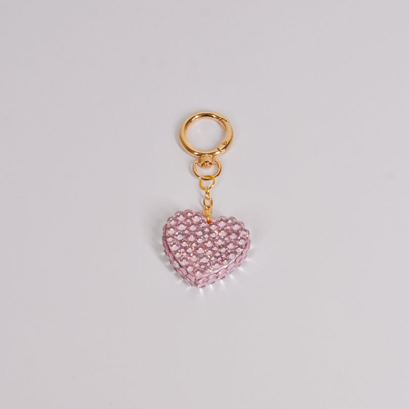 Crystal Heart Bag Charm