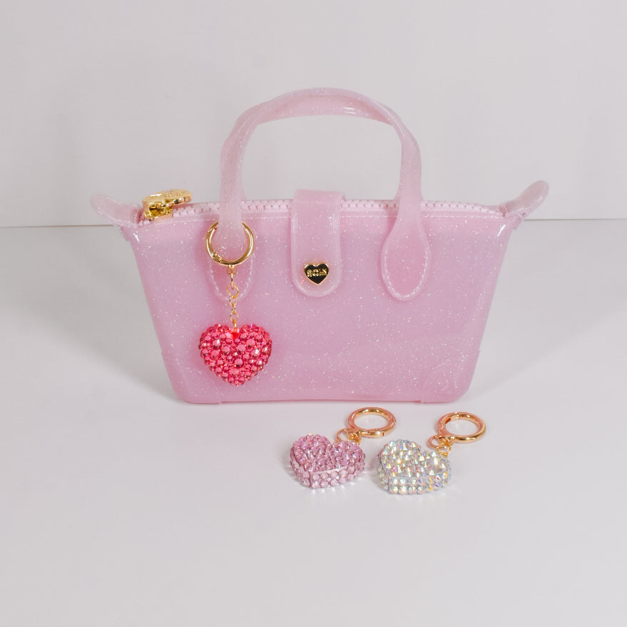 Crystal Heart Bag Charm