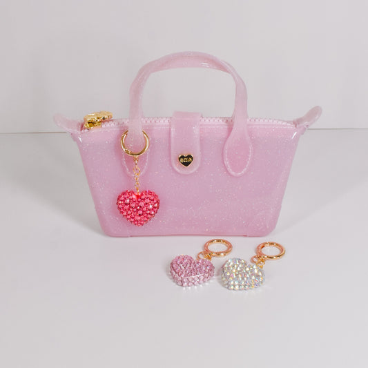Crystal Heart Bag Charm