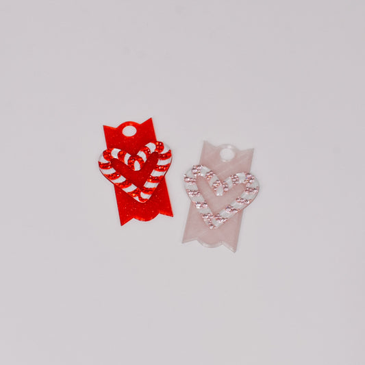 Candy Cane Heart Lid Plate