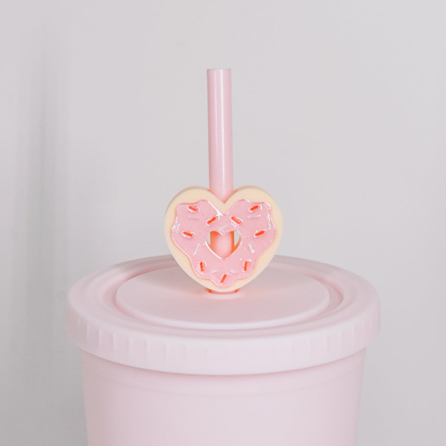 Heart Donut Straw Charm