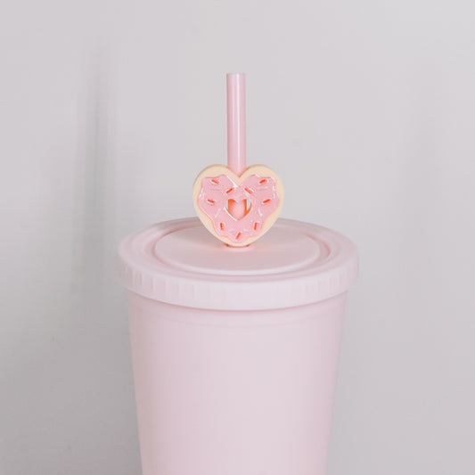 Heart Donut Straw Charm